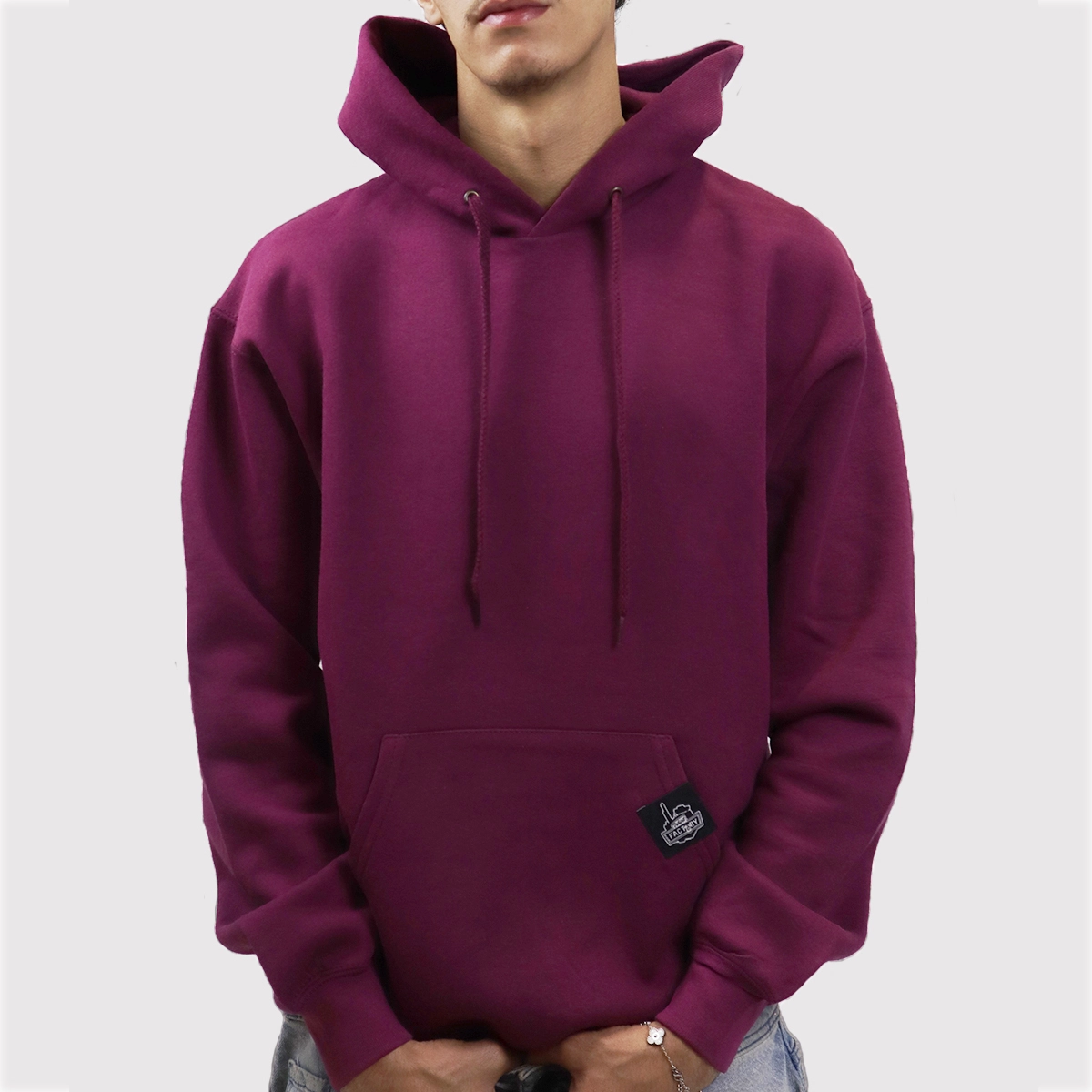 Burgundy Blank Hoodie