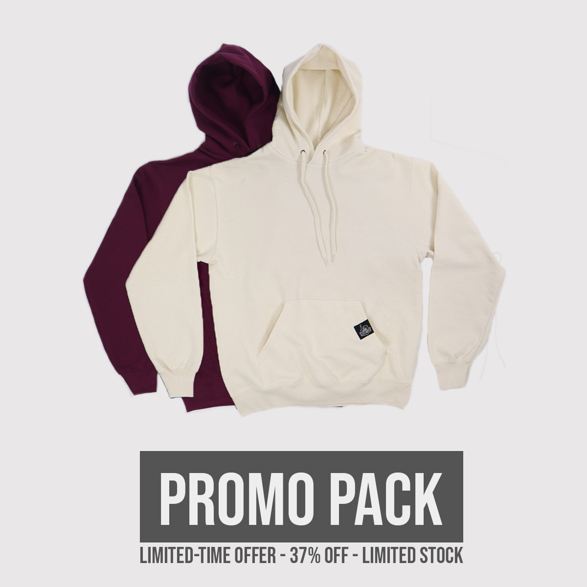 PROMO PACK – 2 Blank Hoodies